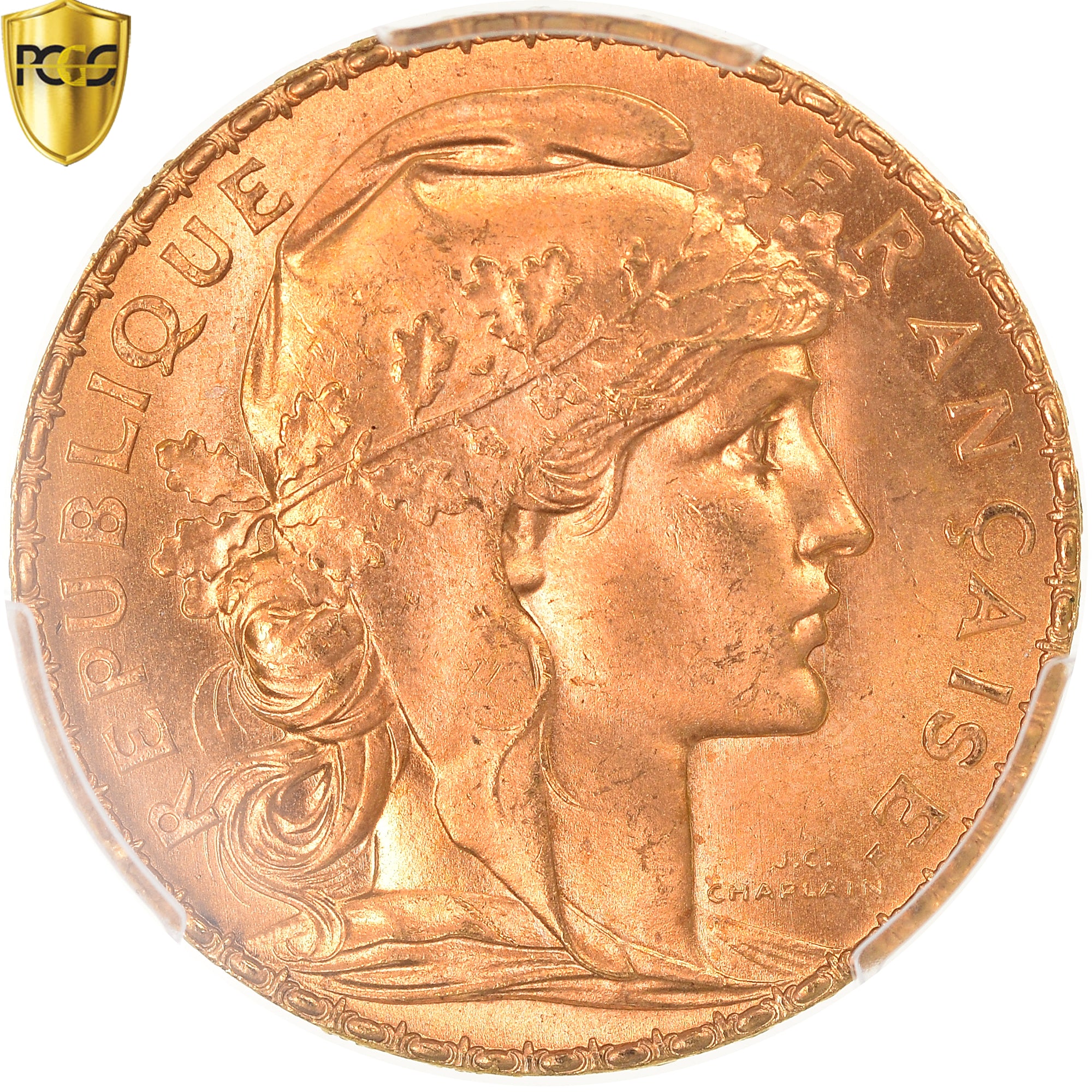 Coin, France, Marianne, 20 Francs, 1912, PCGS, MS67, MS(65-70), Gold, KM:857