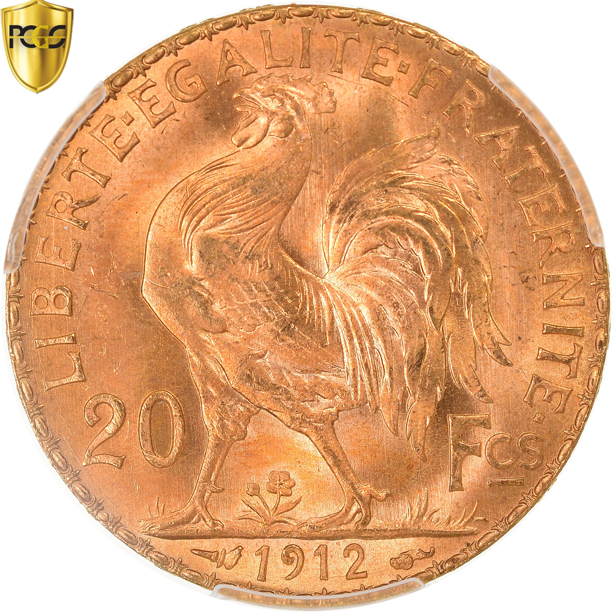 Coin, France, Marianne, 20 Francs, 1912, PCGS, MS67, MS(65-70), Gold, KM:857
