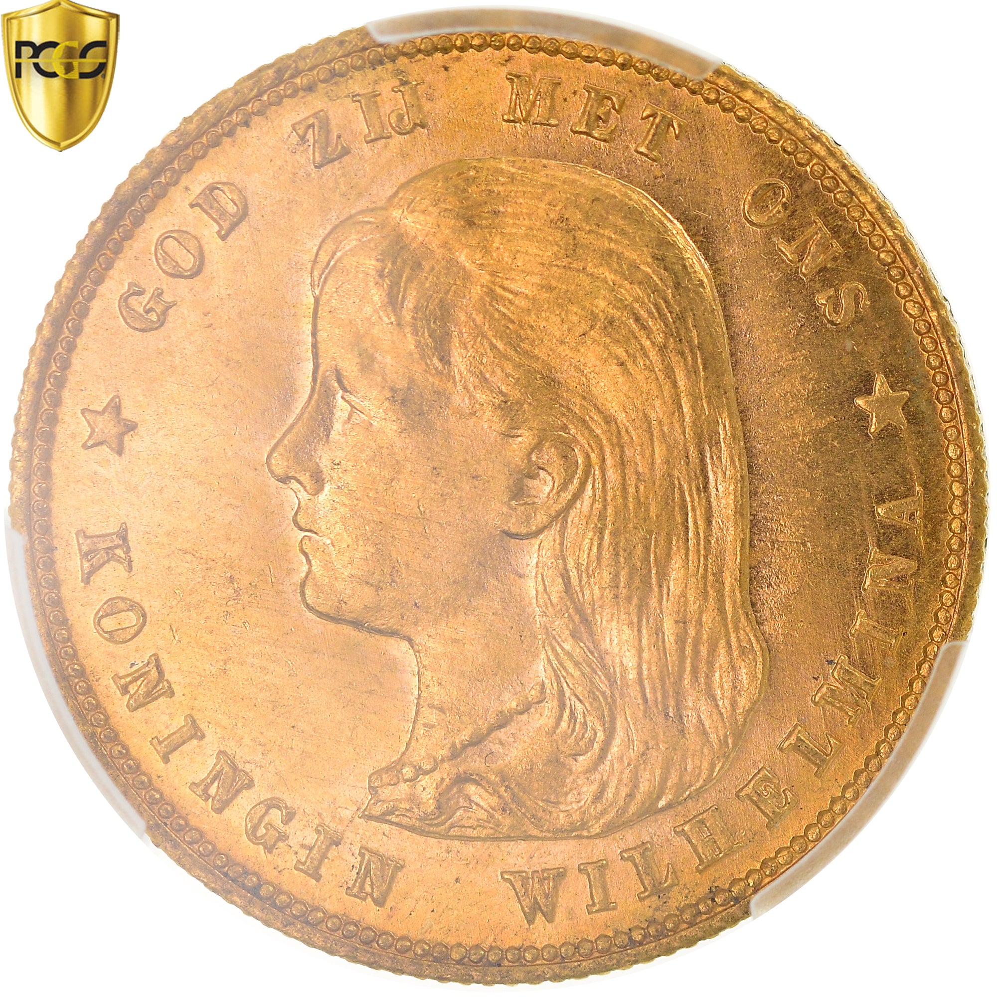 Coin, Netherlands, Wilhelmina I, 10 Gulden, 1897, MS(63), Gold, KM:118