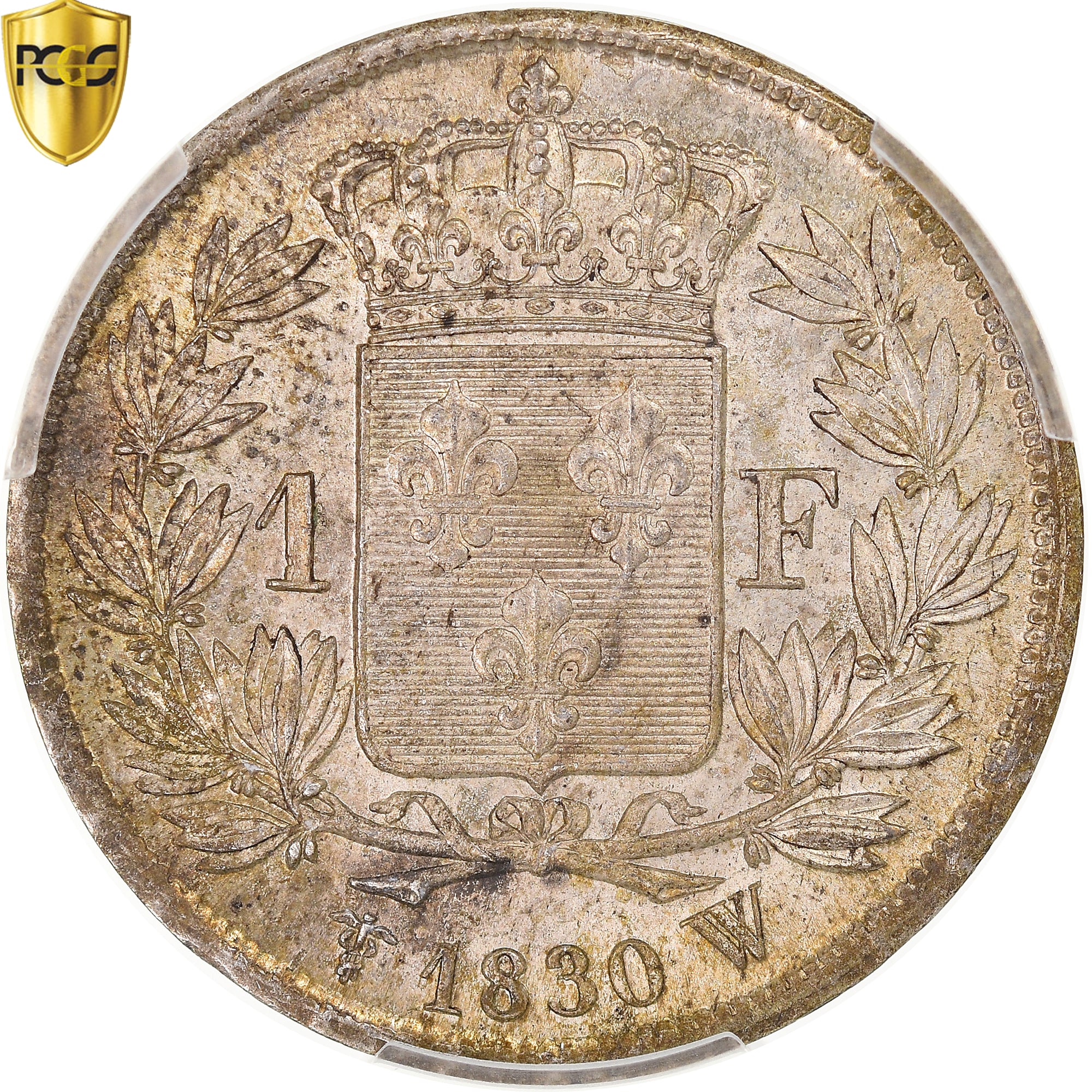 Coin, France, Charles X, Franc, 1830, Lille, PCGS, MS64, MS(64), Silver