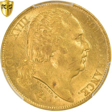 Munten, Frankrijk, Louis XVIII, 20 Francs, 1817, Paris, PCGS, AU58, PR, Goud