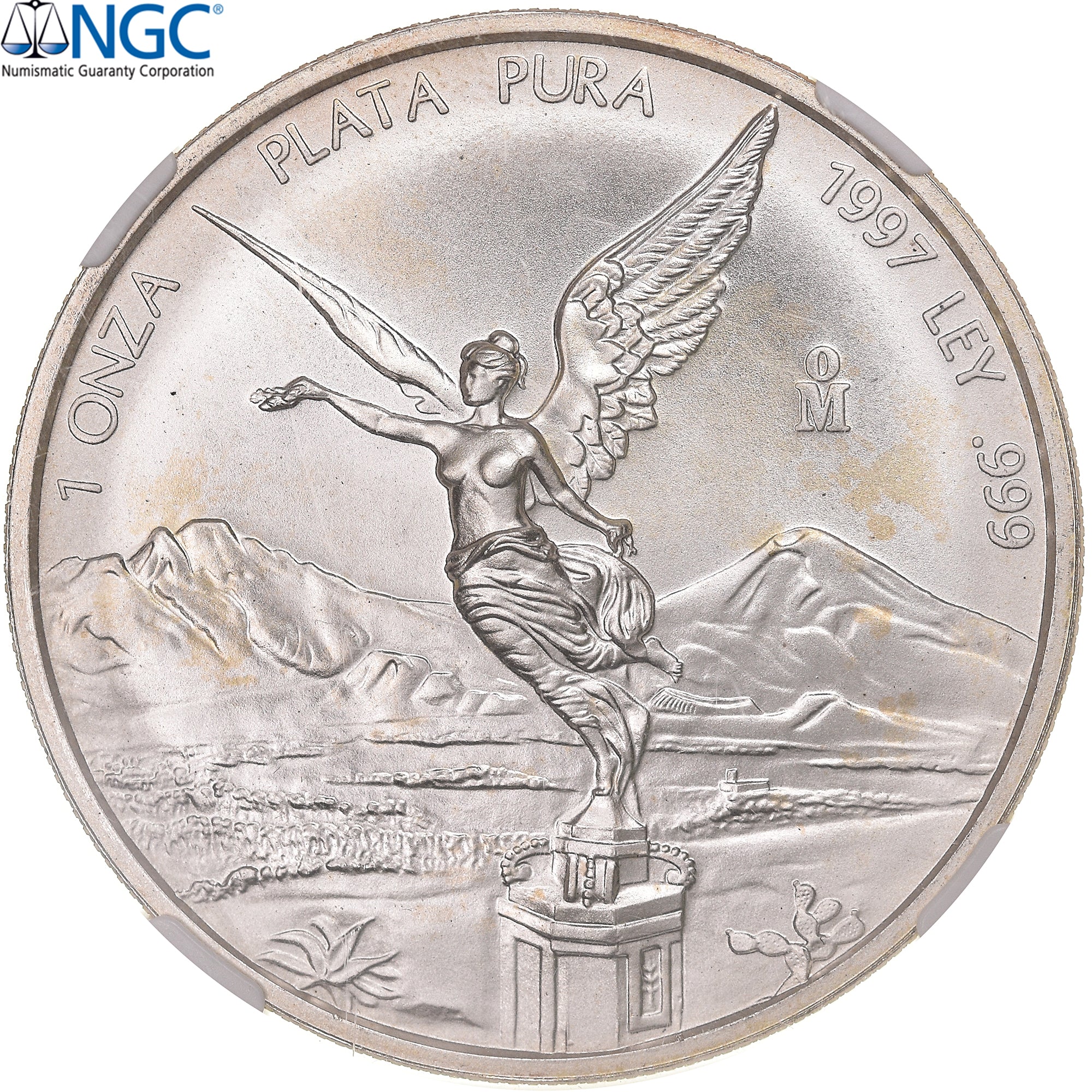 Moeda, México, Onza, Troy Ounce of Silver, 1997, Mexico City, NGC, MS65