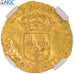 Coin, France, Louis XIII, 1/2 ECU D'or, 1629, Lyon, Double date, NGC, UNC