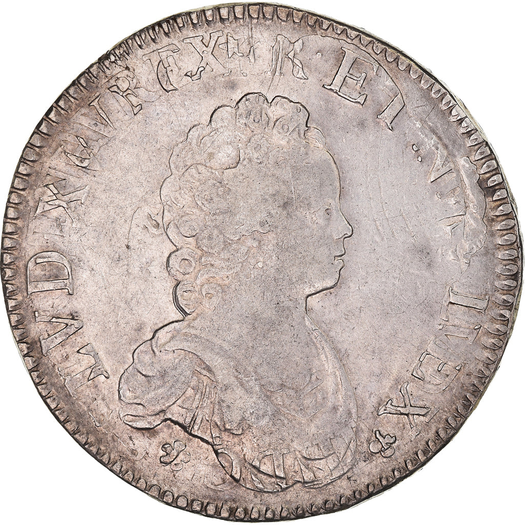 Coin, France, Louis XV, Écu Vertugadin, Ecu, 1716, Paris, VF(30-35), Silver