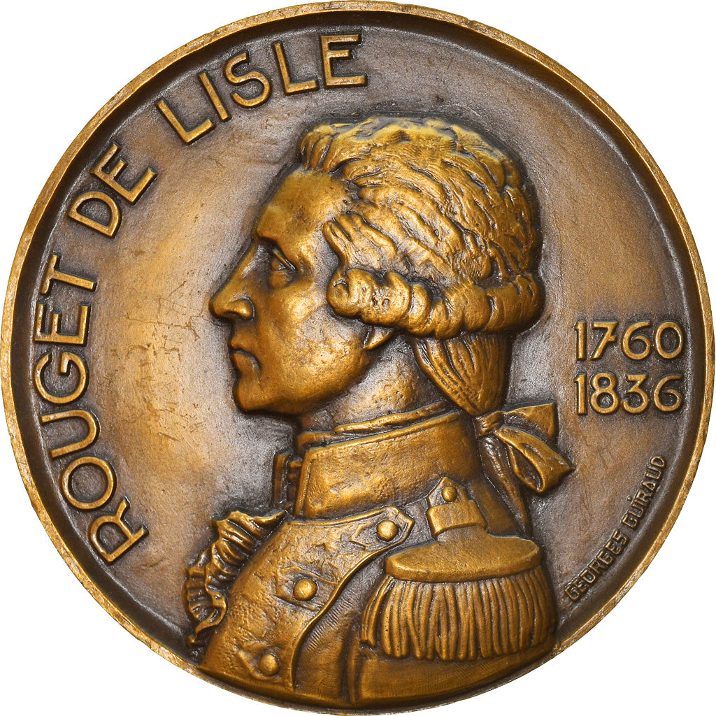France, Medal, Rouget de lisle, Auteur de la Marseillaise, History, Guiraud