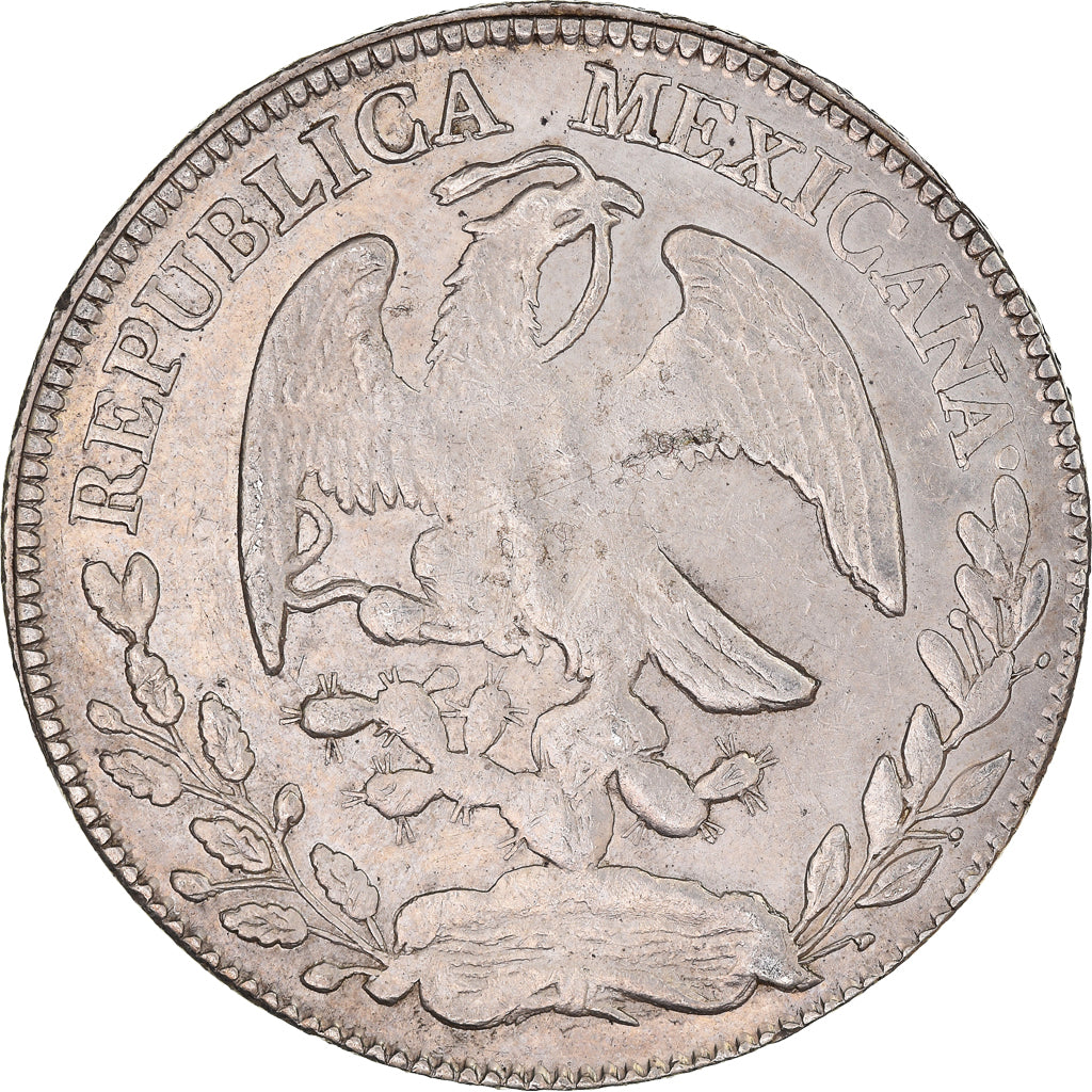 Munten, Mexico, 8 Reales, 1881, Zacatecas, ZF+, Zilver, KM:377.13