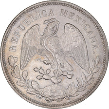 Moneta, Mexico, Peso, 1908, Mexico City, AU(50-53), Srebro, KM:409.2