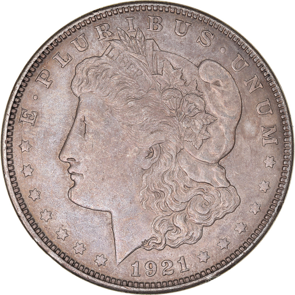 Moneta, Stati Uniti, Morgan Dollar, Dollar, 1921, Denver, BB+, Argento, KM:110