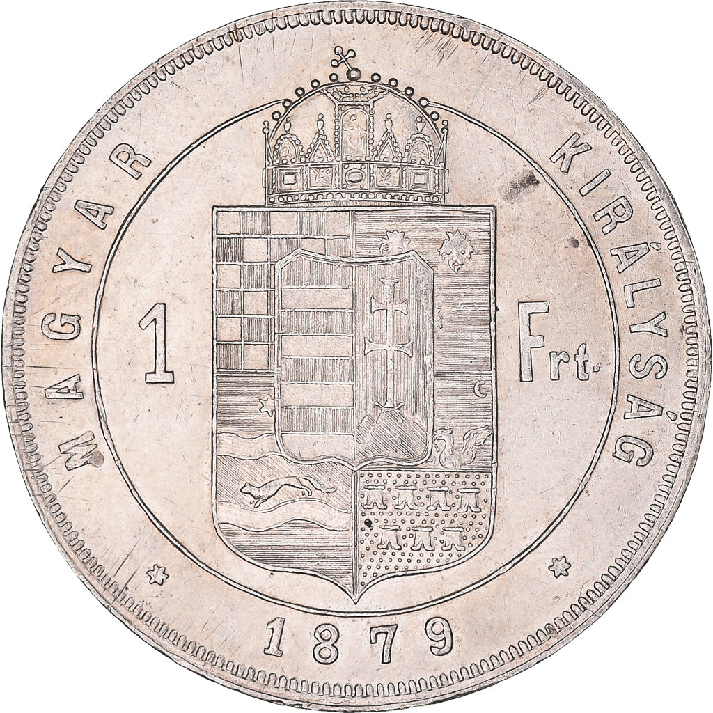 Coin, Hungary, Franz Joseph I, Forint, 1879, Kremnitz, AU(55-58), Silver