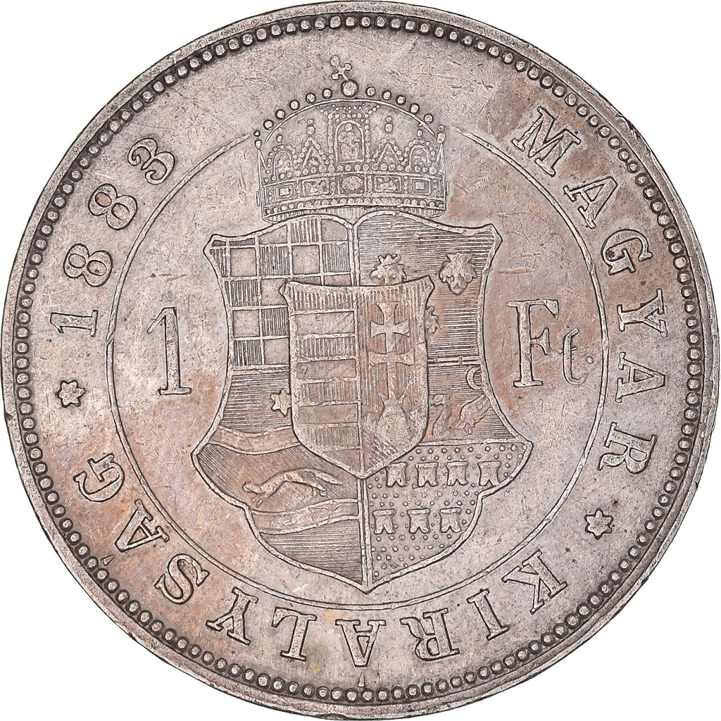 Moneda, Hungría, Franz Joseph I, Forint, 1883, Kremnitz, MBC+, Plata, KM:469