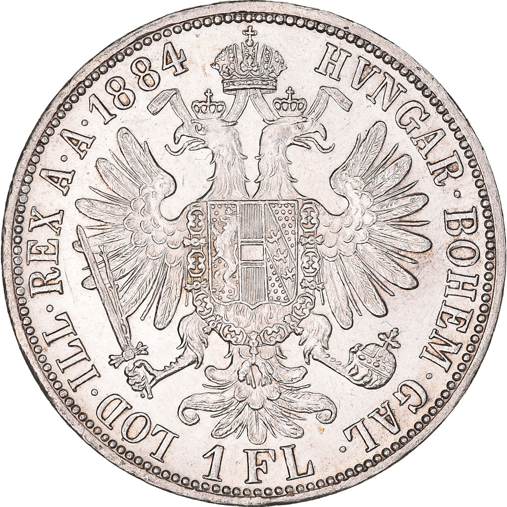 Moneda, Austria, Franz Joseph I, Florin, 1884, Vienna, EBC, Plata, KM:2222