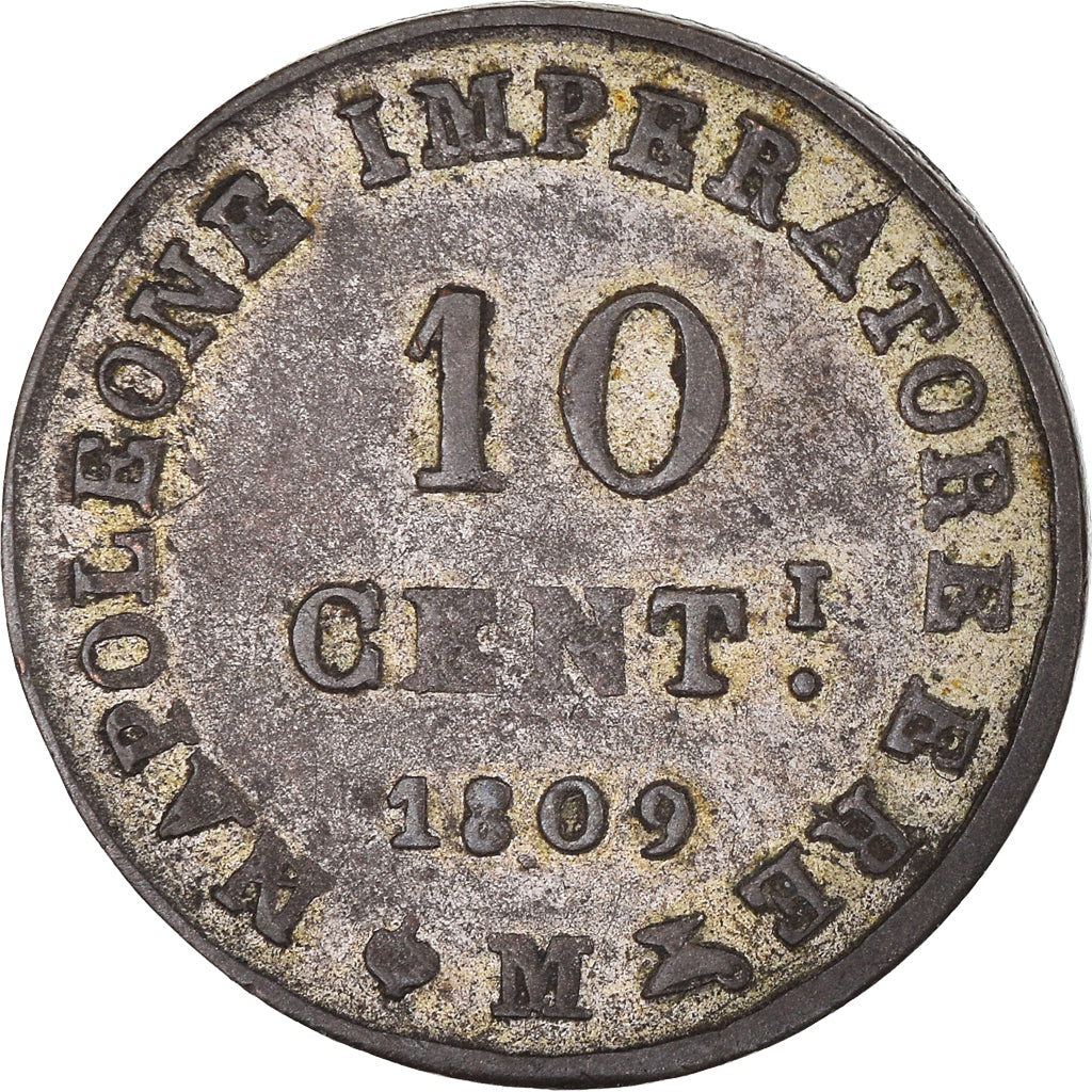 Moneda, Estados italianos, KINGDOM OF NAPOLEON, Napoleon I, 10 Centesimi, 1809