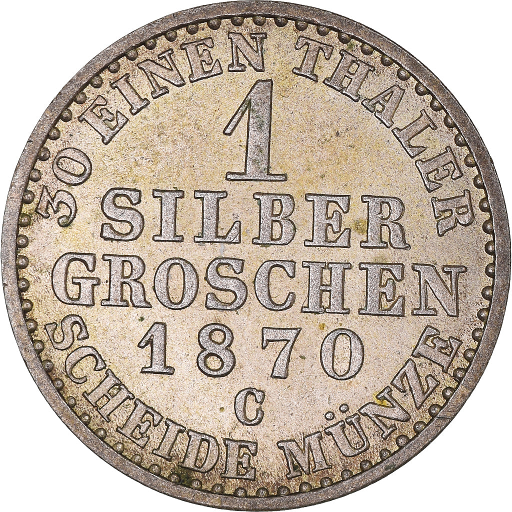 Coin, German States, PRUSSIA, Wilhelm I, Groschen, 1870, Frankfurt, MS(60-62)