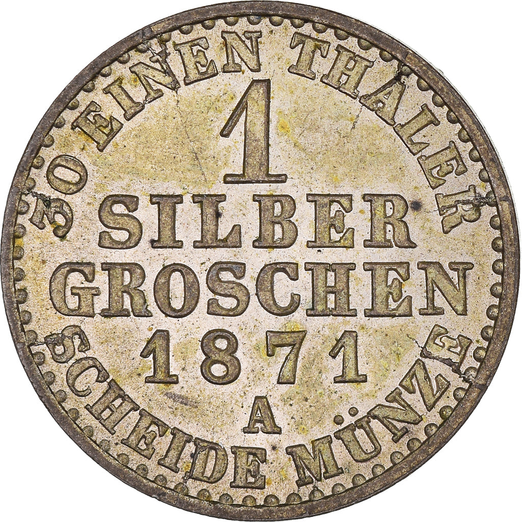 Coin, German States, PRUSSIA, Wilhelm I, Groschen, 1871, Berlin, MS(60-62)