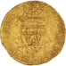 Moneda, Francia, Charles VI, Écu d'or à la couronne, Tours, MBC, Oro