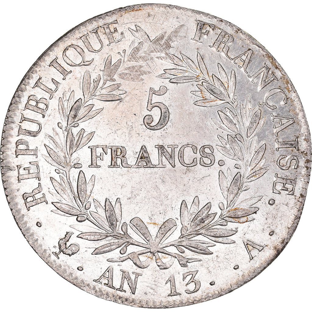 Moneta, Francja, Napoleon I, 5 Francs, AN 13, Paris, AU(55-58), Srebro
