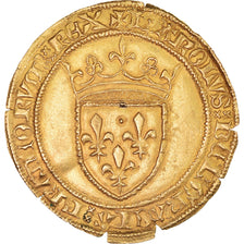 Monnaie, France, Charles VI, Écu d'or à la couronne, Atelier incertain, TTB+