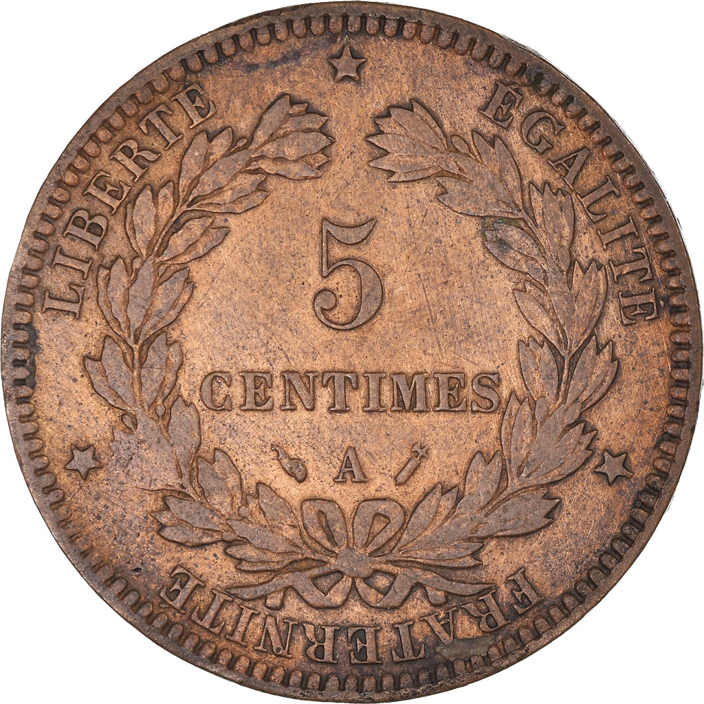 Coin, France, Cérès, 5 Centimes, 1897, Paris, faisceau, VF(20-25), Bronze