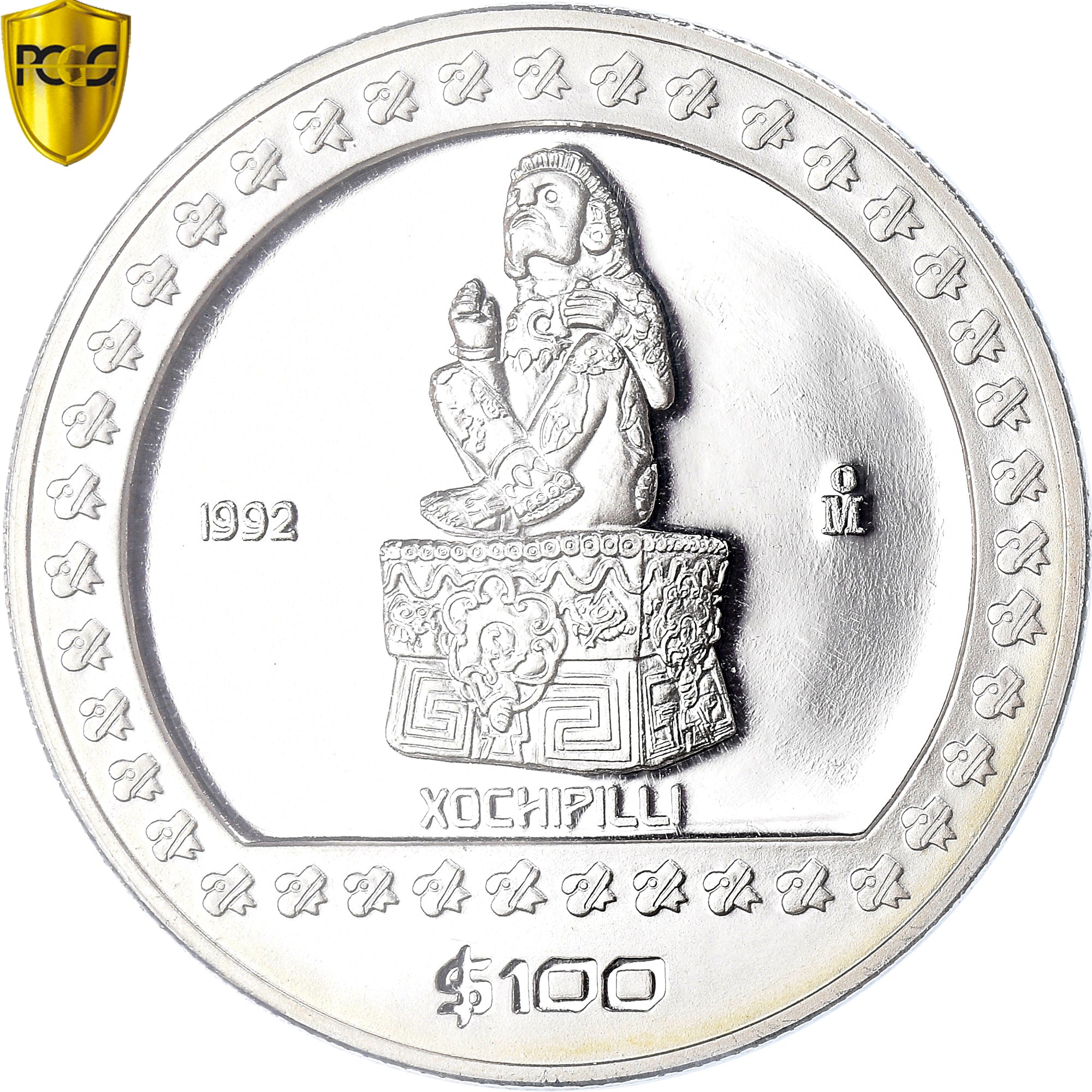Coin, Mexico, Silver Oz, 100 Pesos, 1992, Mexico City, Proof, PCGS, PR66DCAM
