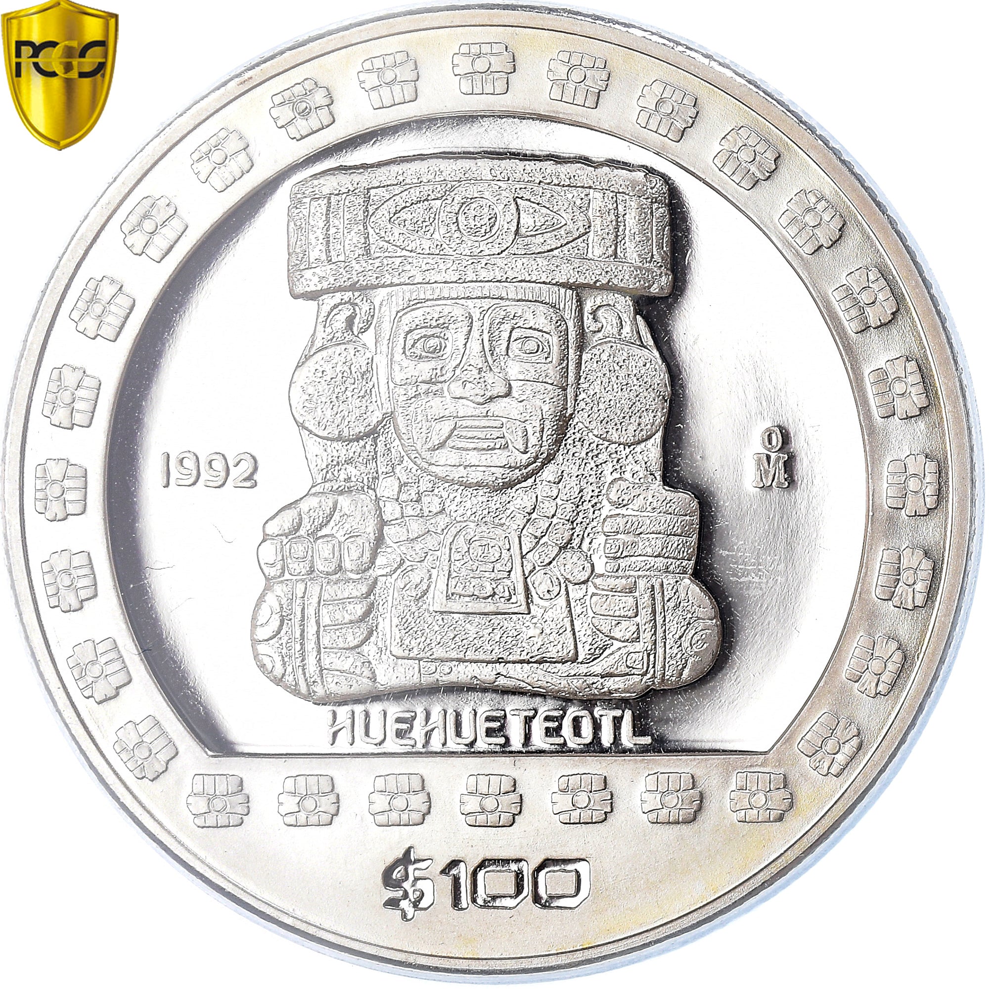 Coin, Mexico, Silver Oz, 100 Pesos, 1992, Mexico City, Proof, PCGS, PR68DCAM