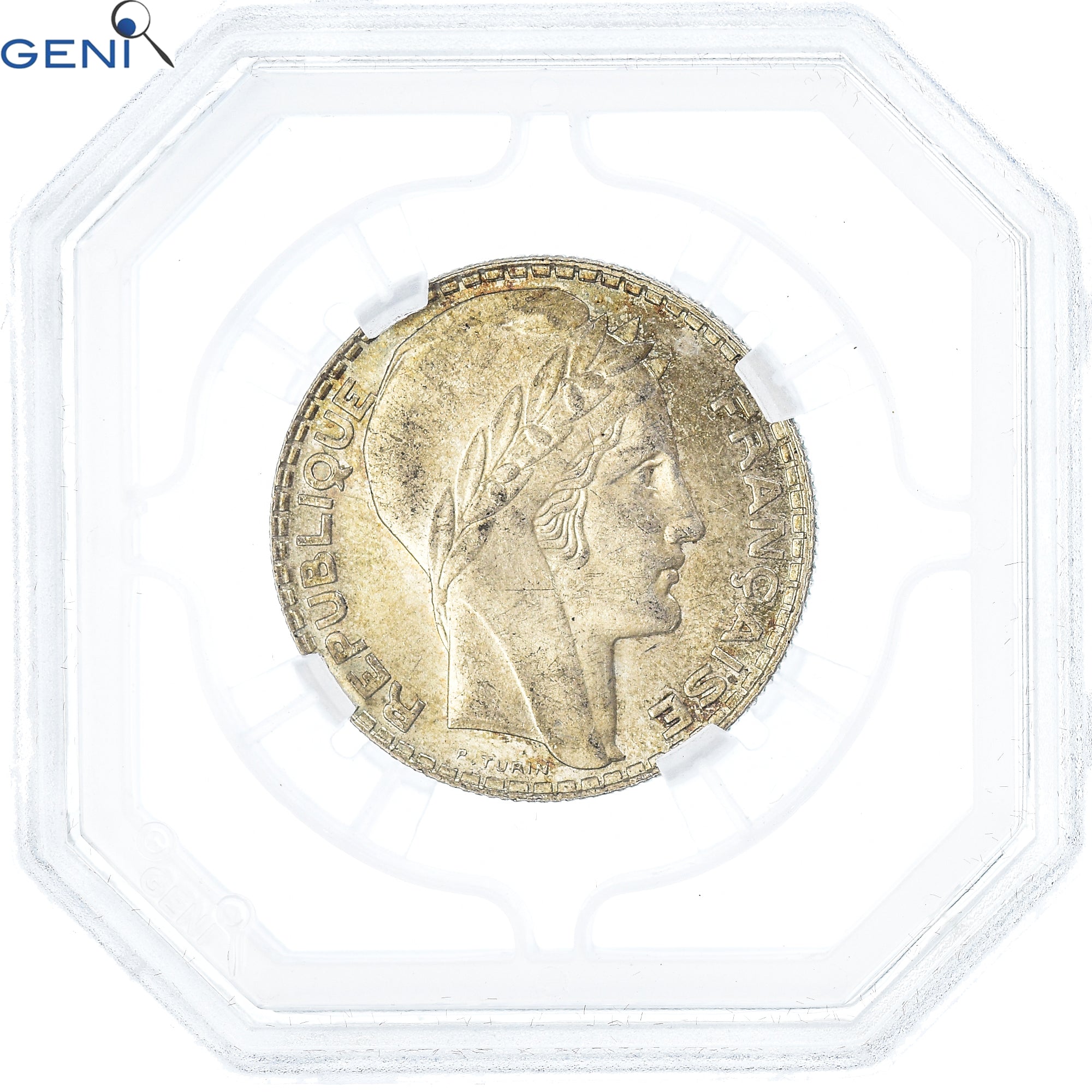 Münze, Frankreich, Turin, 10 Francs, 1938, Paris, GENI, MS64, UNZ+, Silber