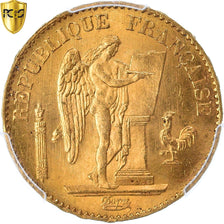 Monnaie, France, Génie, 20 Francs, 1876, Paris, PCGS, MS65+, FDC, Or