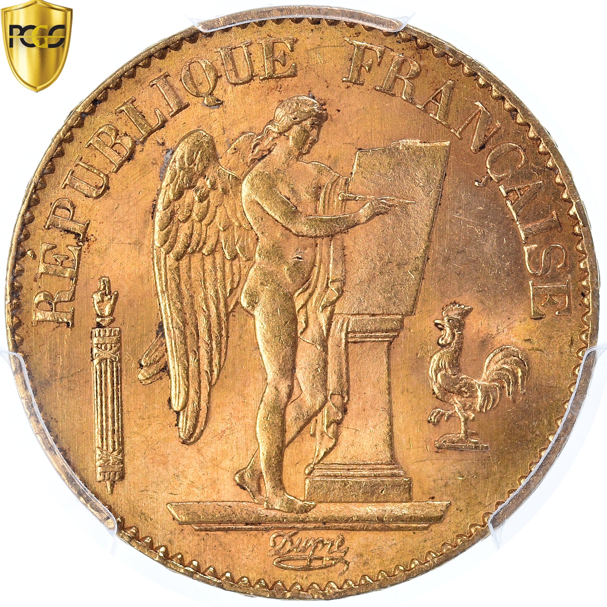 Coin, France, Génie, 20 Francs, 1876, Paris, PCGS, MS65, MS(65-70), Gold