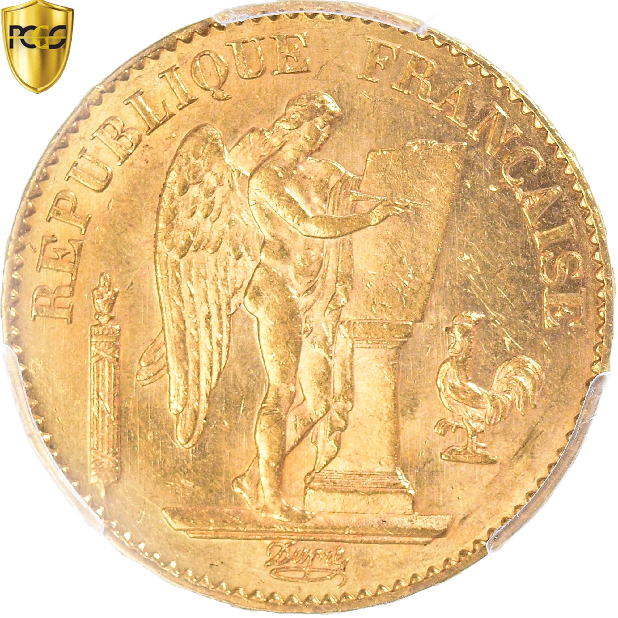 Coin, France, Génie, 20 Francs, 1876, Paris, PCGS, MS63, MS(63), Gold, KM:825