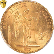 Monnaie, France, Génie, 20 Francs, 1877, Paris, PCGS, MS65+, FDC, Or