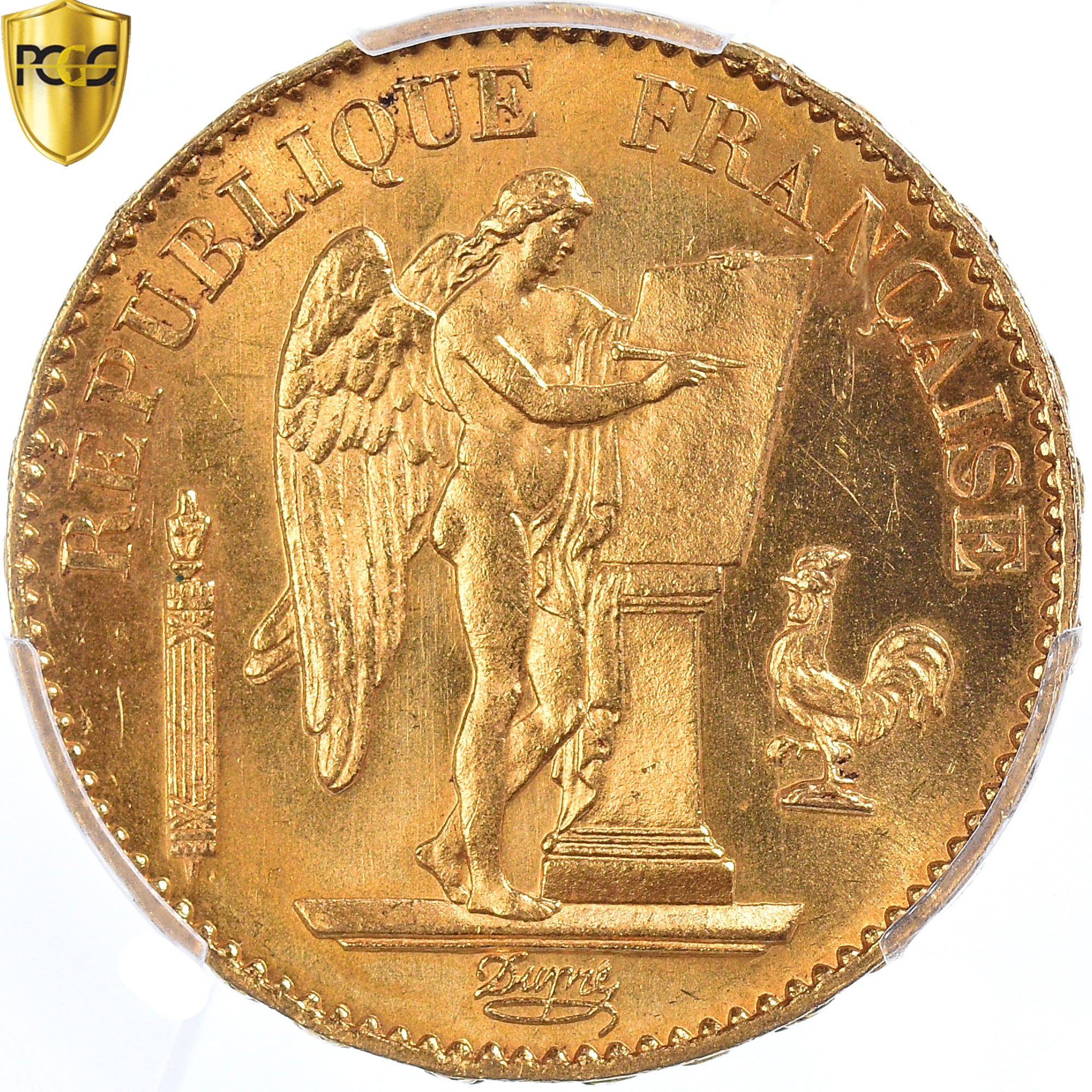 Monnaie, France, Génie, 20 Francs, 1878, Paris, PCGS, MS65, FDC, Or