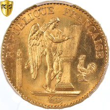 Monnaie, France, Génie, 20 Francs, 1878, Paris, PCGS, MS65, FDC, Or