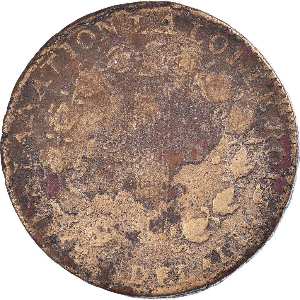 Coin, France, Louis XVI, 12 Deniers, 1792, Marseille, FRANCIOS, VG(8-10)