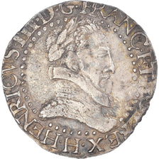 Coin, France, Henri III, 1/2 Franc au col plat, 1587, La Rochelle, AU(55-58)