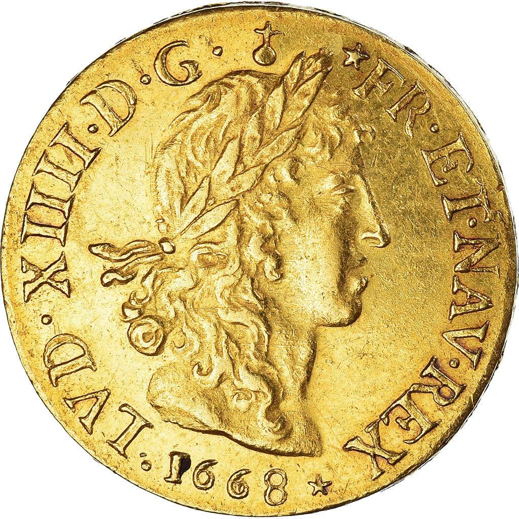 Munten, Frankrijk, Louis XIV, Louis d'or au buste juvénile, tête laurée
