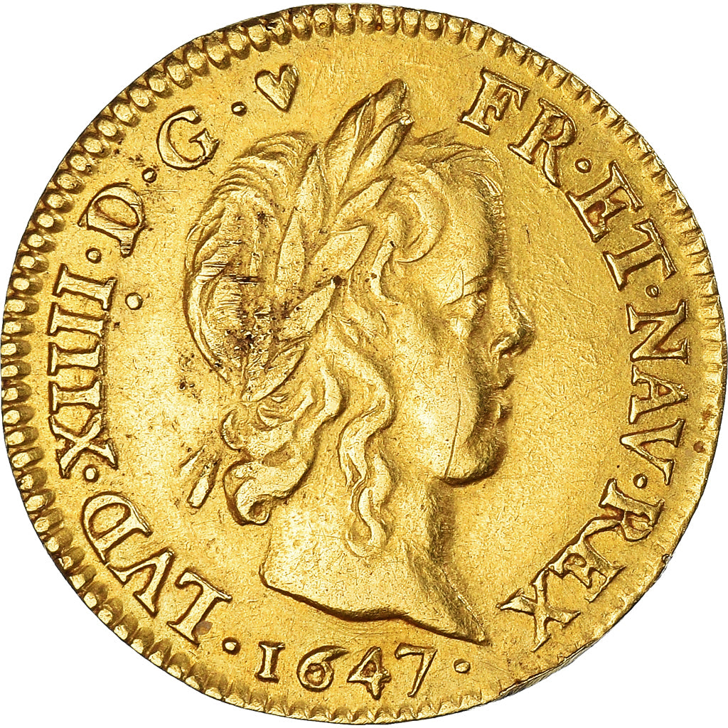 Coin, France, Louis XIV, 1/2 Louis d'or à la mèche longue, 1/2 Louis d'or
