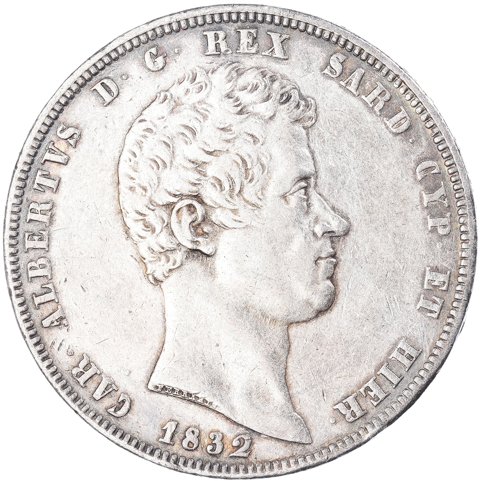 Moneta, STATI ITALIANI, SARDINIA, Carlo Alberto, 5 Lire, 1832, Genoa, BB
