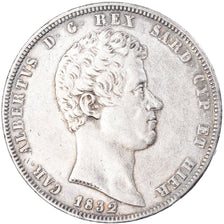 Moneta, STATI ITALIANI, SARDINIA, Carlo Alberto, 5 Lire, 1832, Genoa, BB