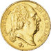Moeda, França, Louis XVIII, 20 Francs, 1819, Lille, AU(55-58), Dourado