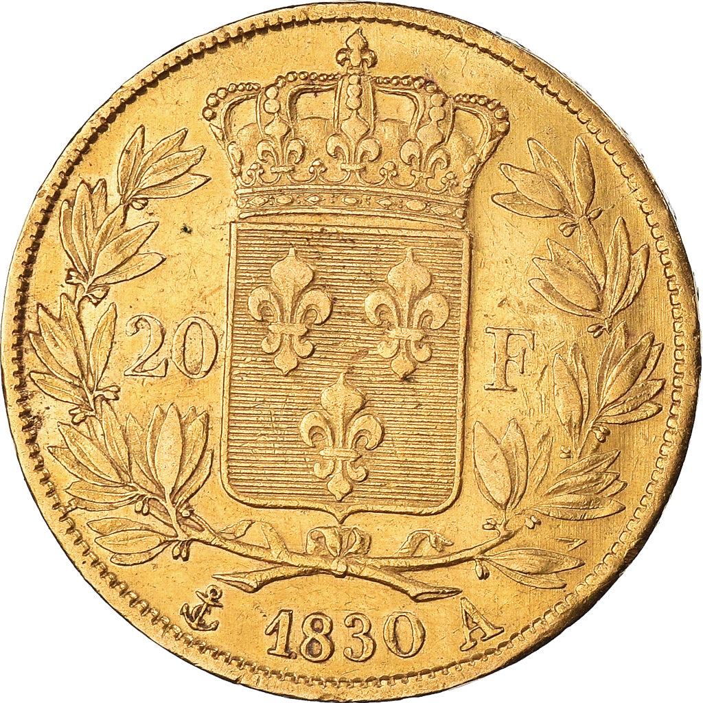 Coin, France, Charles X, 20 Francs, 1830, Paris, AU(50-53), Gold, KM:726.1