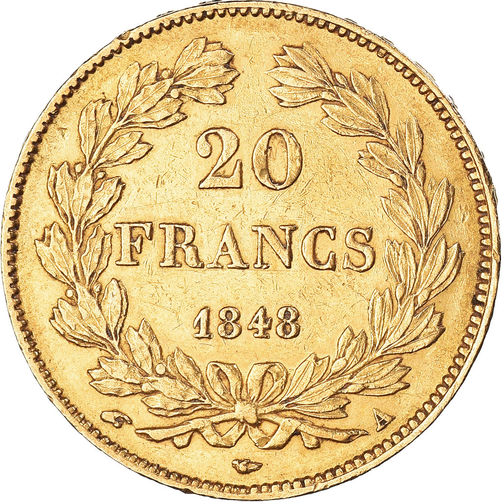 Monnaie, France, Louis-Philippe, 20 Francs, 1848, Paris, TTB+, Or, Gadoury:1031