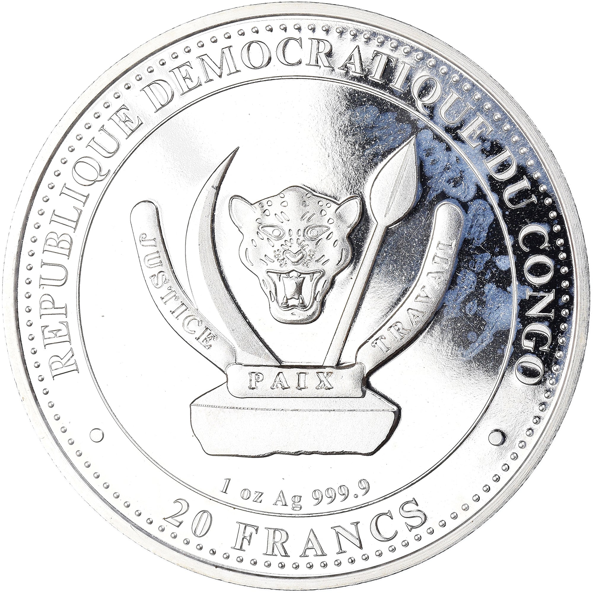 Monnaie, République démocratique du Congo, Tyrannosaurus Rex, 1 Oz, 20 Francs
