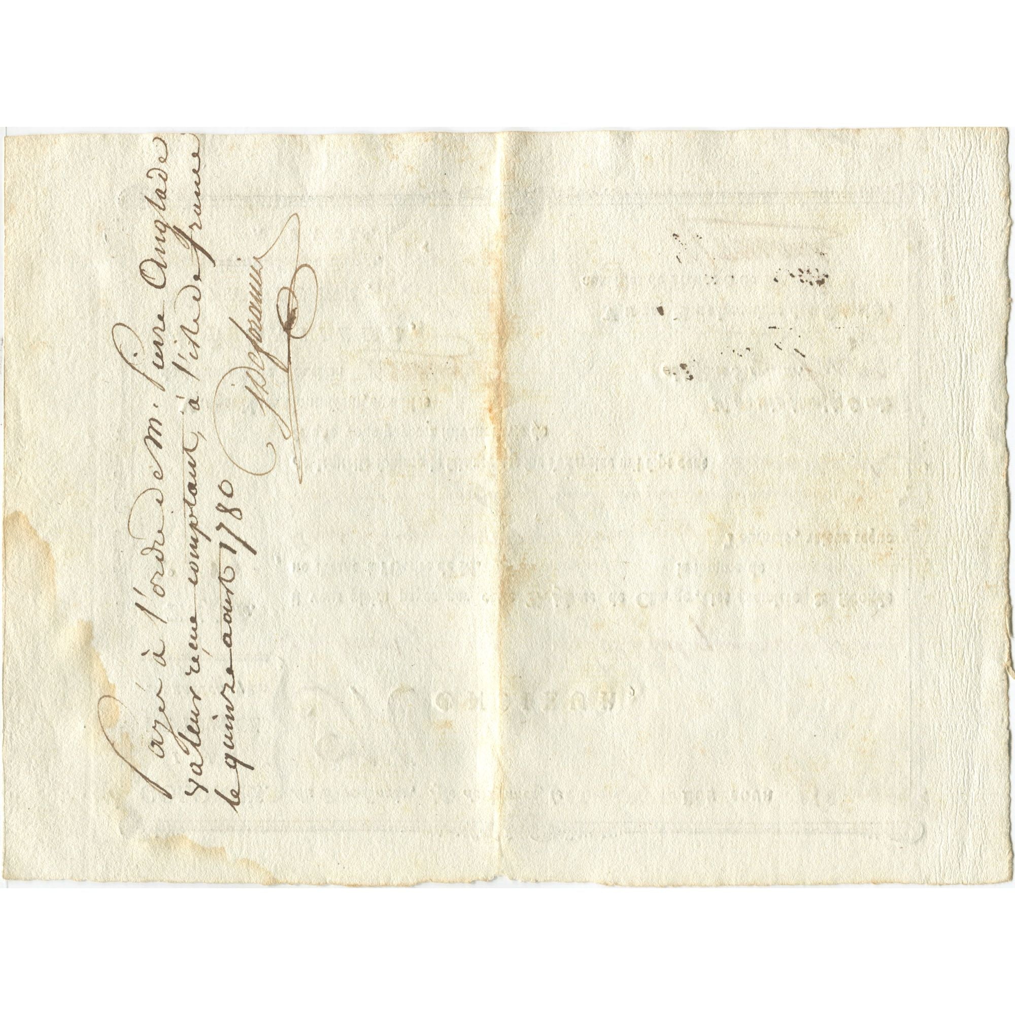 France, Traite, Colonies, Isle de France, 2158 Livres, 1780, EF(40-45)