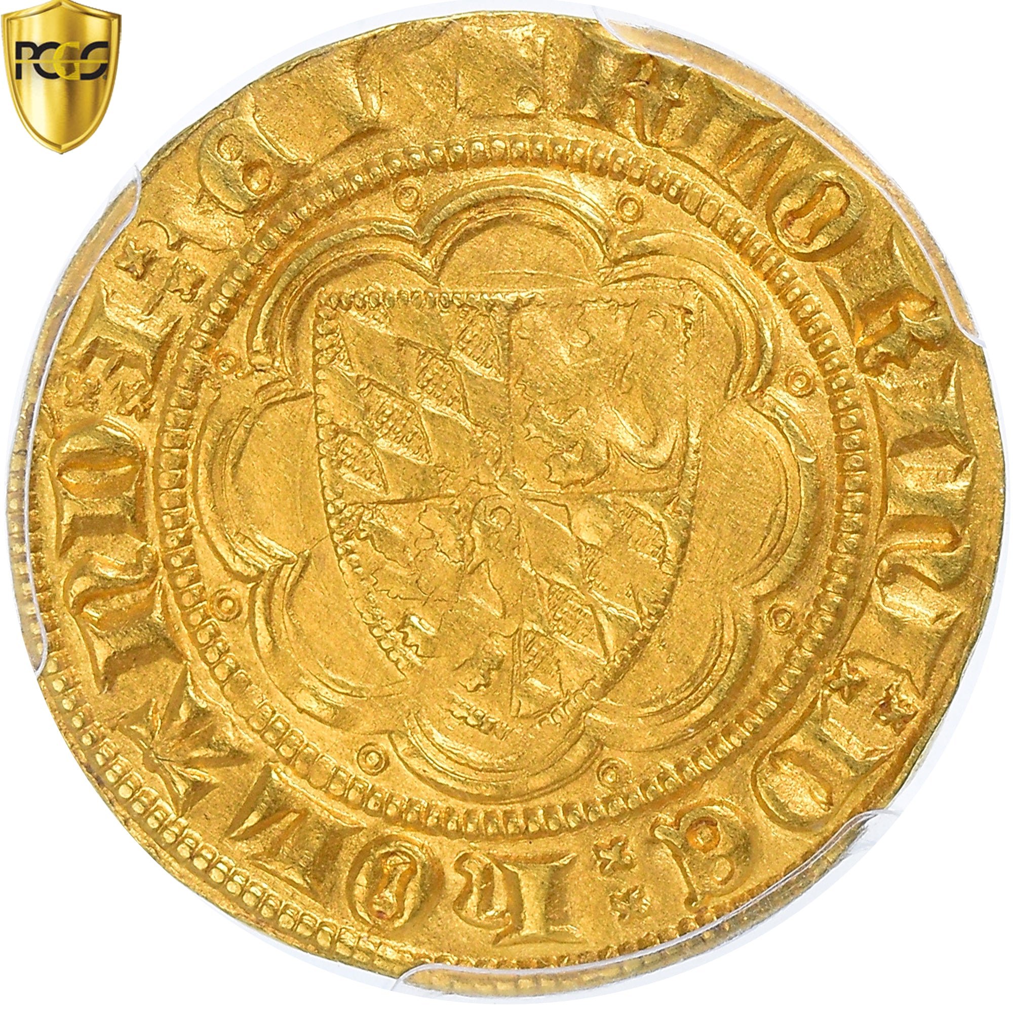 Moneda, Países Bajos, HOLLAND, William of Bavaria, Gulden, PCGS, AU58, EBC