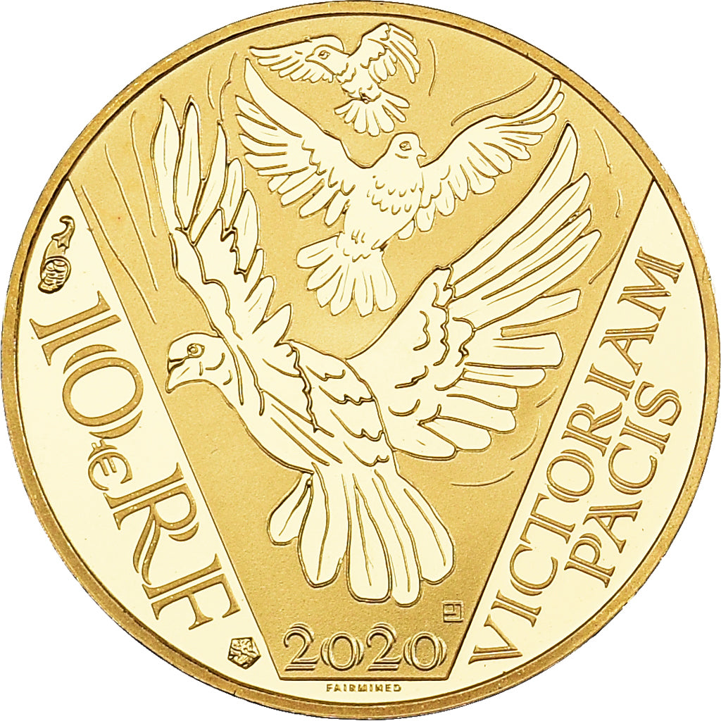 Frankreich, 75 ans de la Victoire, 10 Euro, 2020, 1/10 Oz, Proof, STGL, Gold