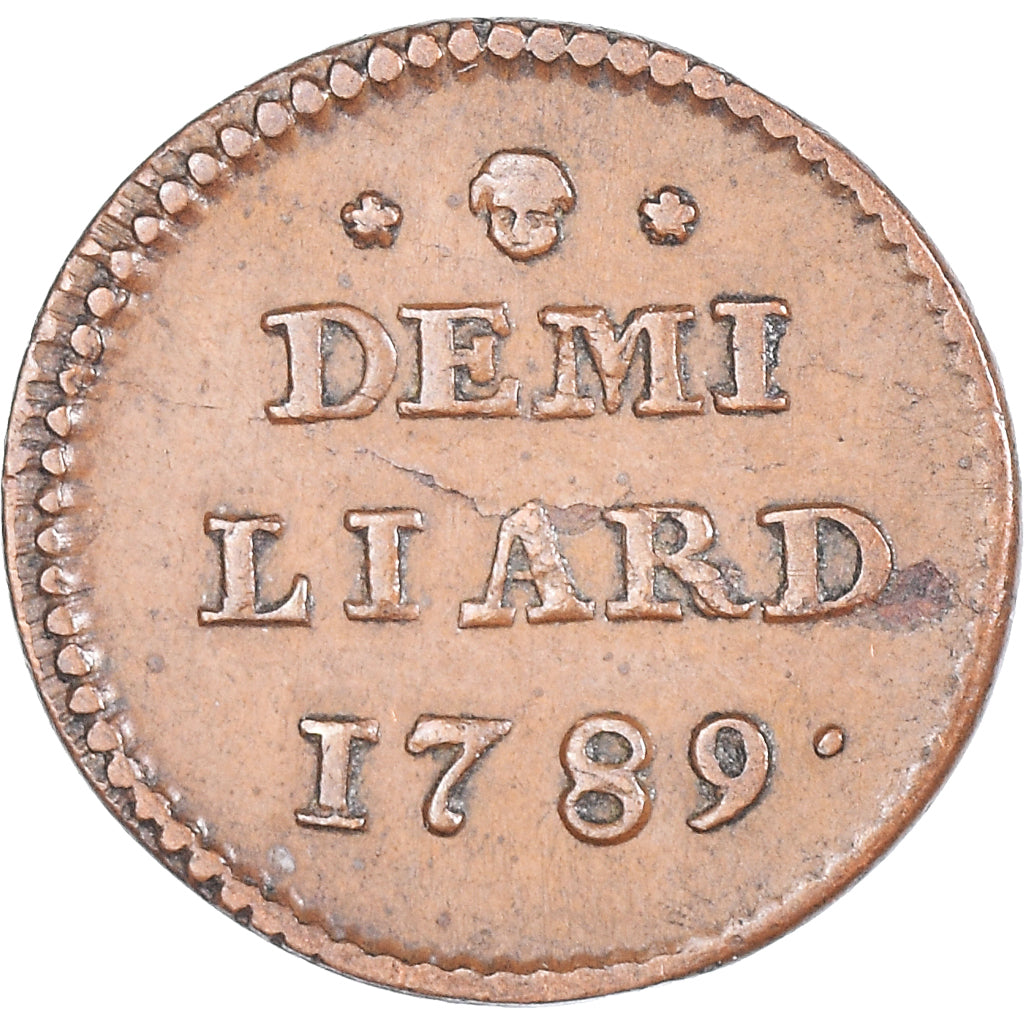 Munten, Luxemburg, Joseph II, 1/2 Liard, 1789, Brussels, ZF+, Koper, KM:10