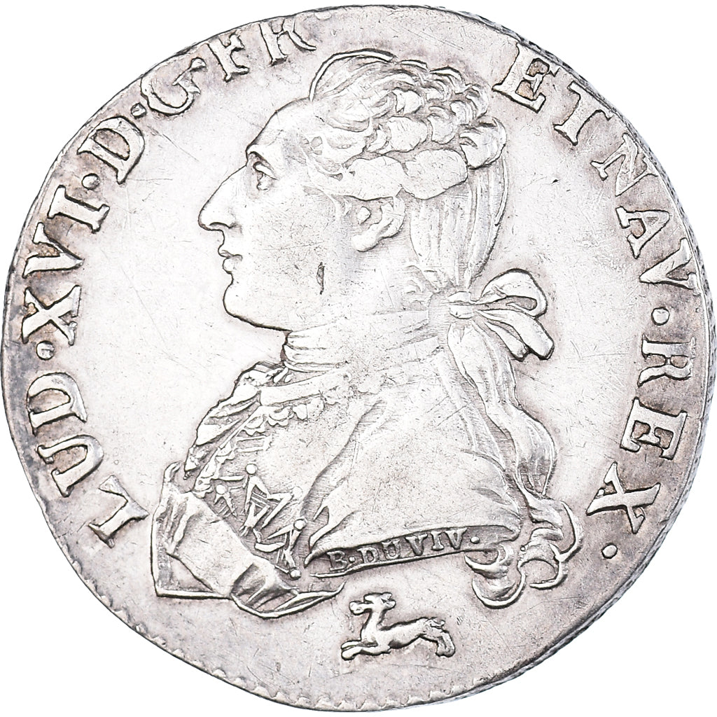 Munten, Frankrijk, Louis XVI, 1/5 Écu aux branches d'olivier, 24 Sols, 1/5 ECU