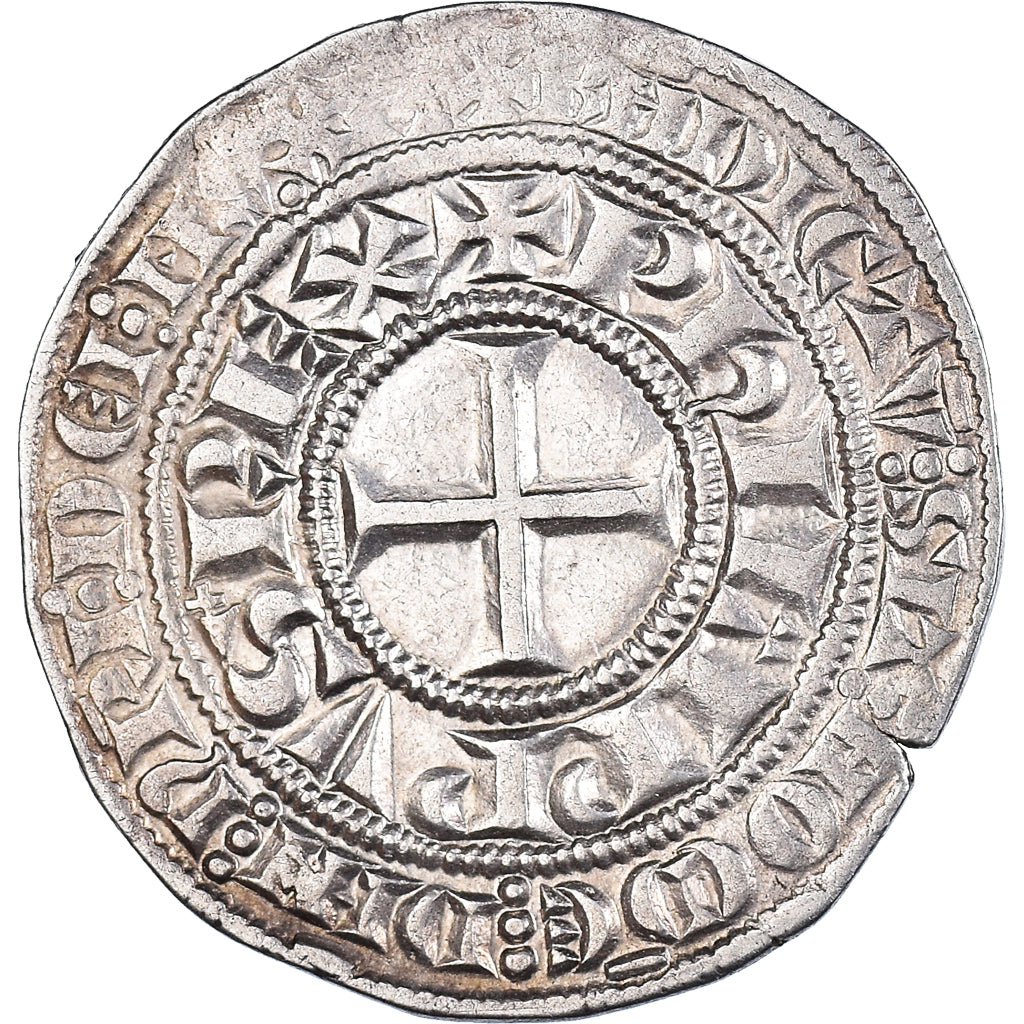 Moneta, Francia, Philip IV, Gros Tournois à l'O rond, BB+, Argento