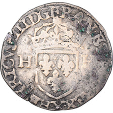 Moeda, França, Henri IV, Douzain aux deux H, 1596, Amiens, VF(30-35), Lingote