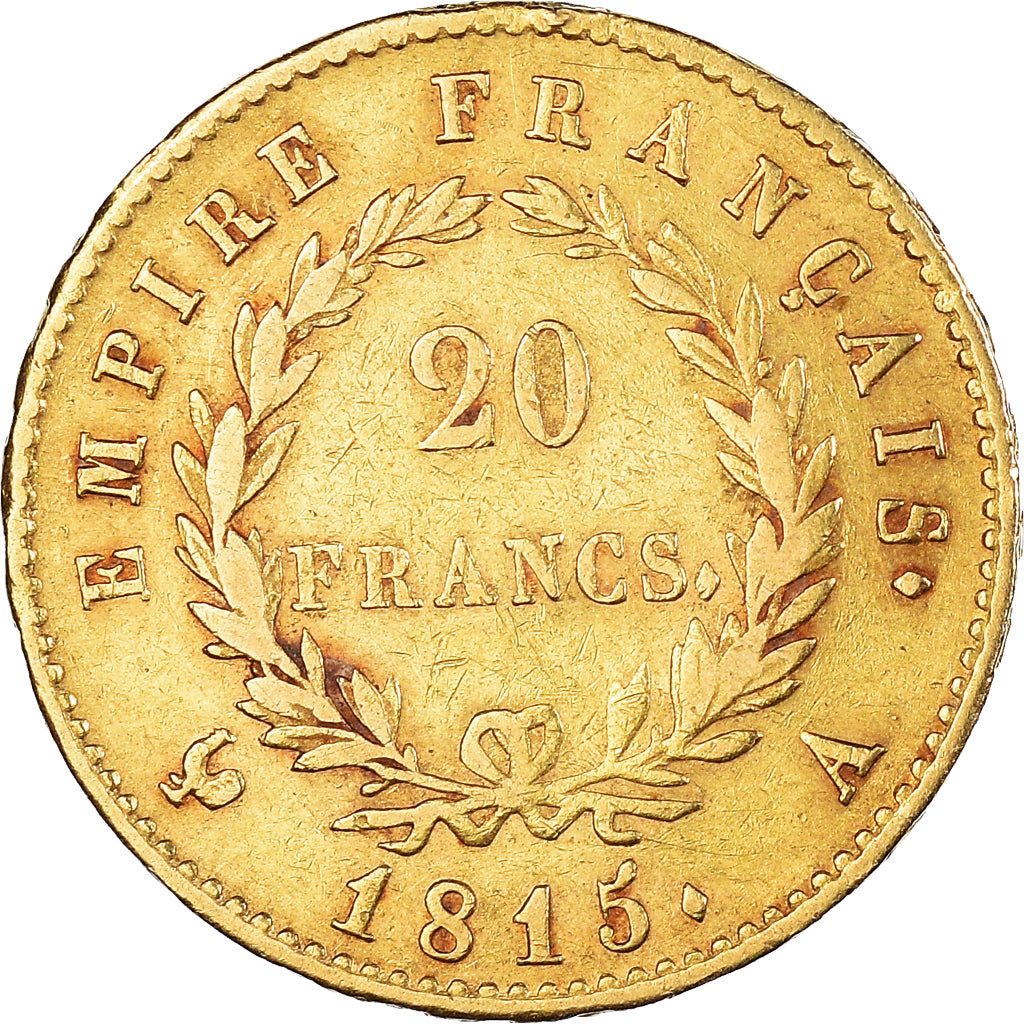 Coin, France, Napoleon I, 20 Francs, 1815, Paris, Cent Jours, VF(30-35), Gold