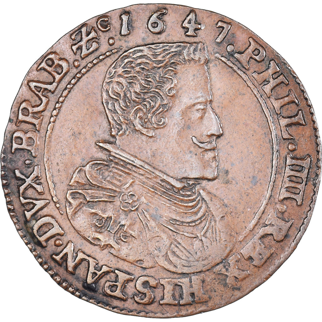 Spanish Netherlands, Token, Philippe IV, États de Brabant, 1647, AU(50-53)